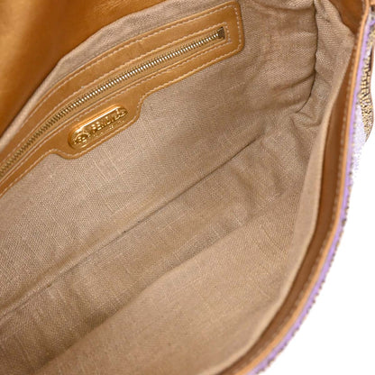 Fendi Purple Gold Beaded Baguette Handbag