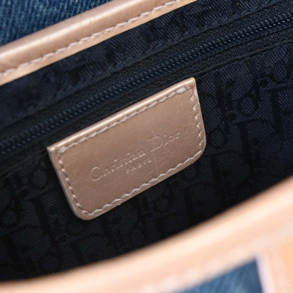 Christian Dior Navy Pink Denim Saddle Handbag