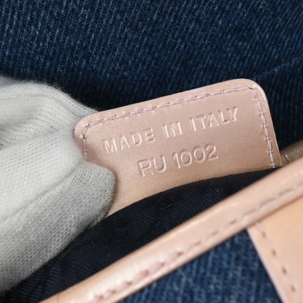 Christian Dior Navy Pink Denim Saddle Handbag