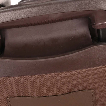 Hermes Havane Toile Chevrons Acapulco Cabine Carry-On Rolling Luggage