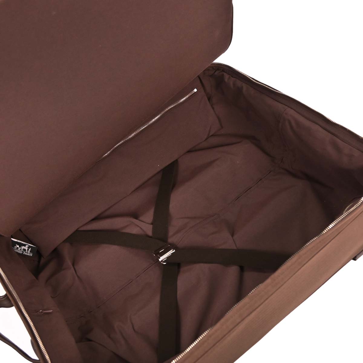 Hermes Havane Toile Chevrons Acapulco Cabine Carry-On Rolling Luggage