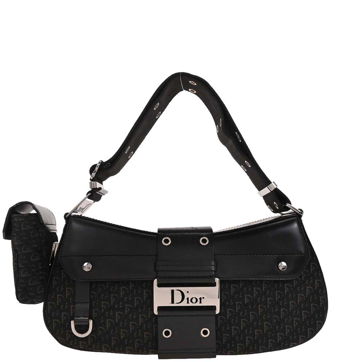 Christian Dior Black Trotter Street Chic Columbus Shoulder Bag