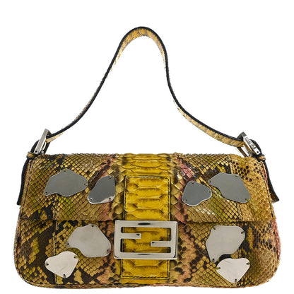 Fendi *Yellow Python Baguette Handbag