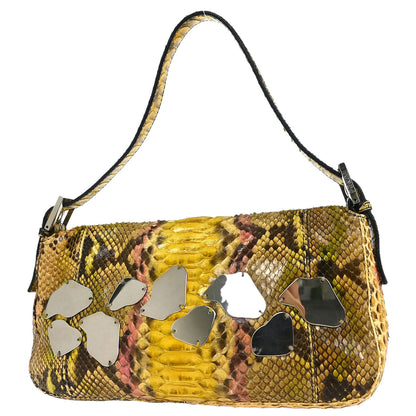 Fendi *Yellow Python Baguette Handbag