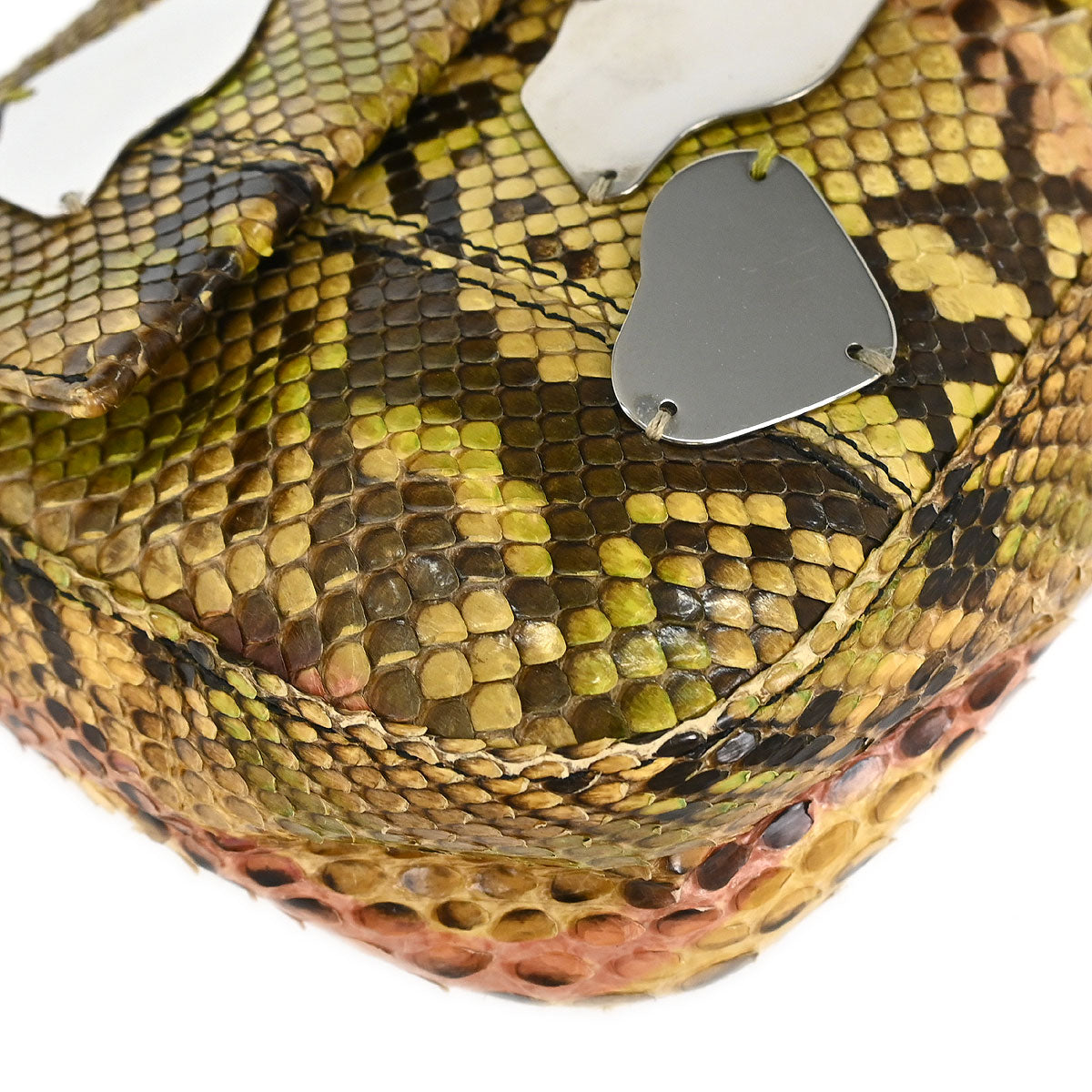 Fendi *Yellow Python Baguette Handbag