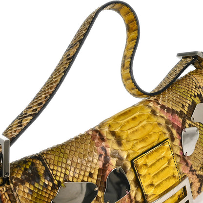 Fendi *Yellow Python Baguette Handbag