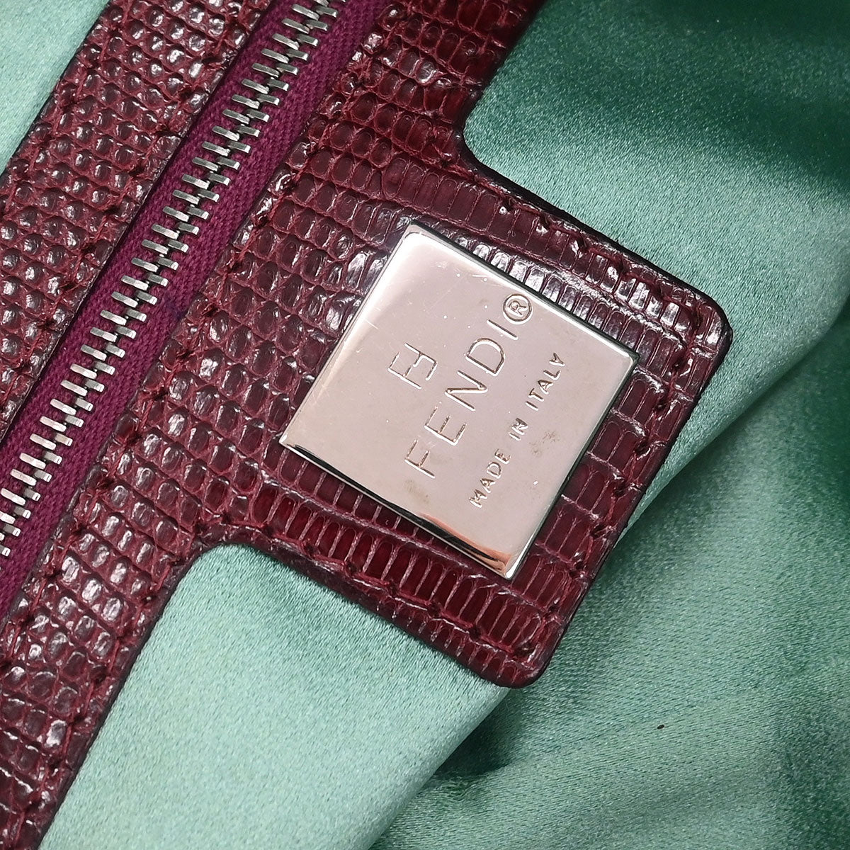 Fendi * Blue Purple Lizard Beaded Handbag