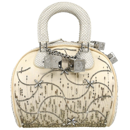Christian Dior * White Python Gambler Dice Handbag
