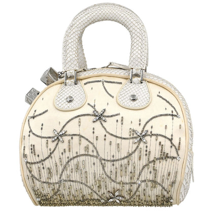 Christian Dior * White Python Gambler Dice Handbag
