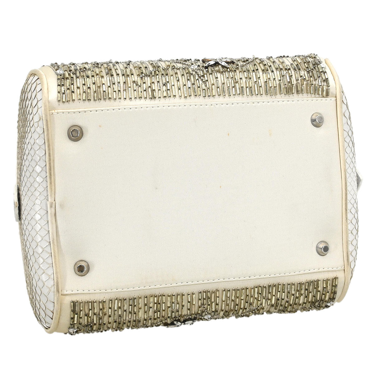 Christian Dior * White Python Gambler Dice Handbag