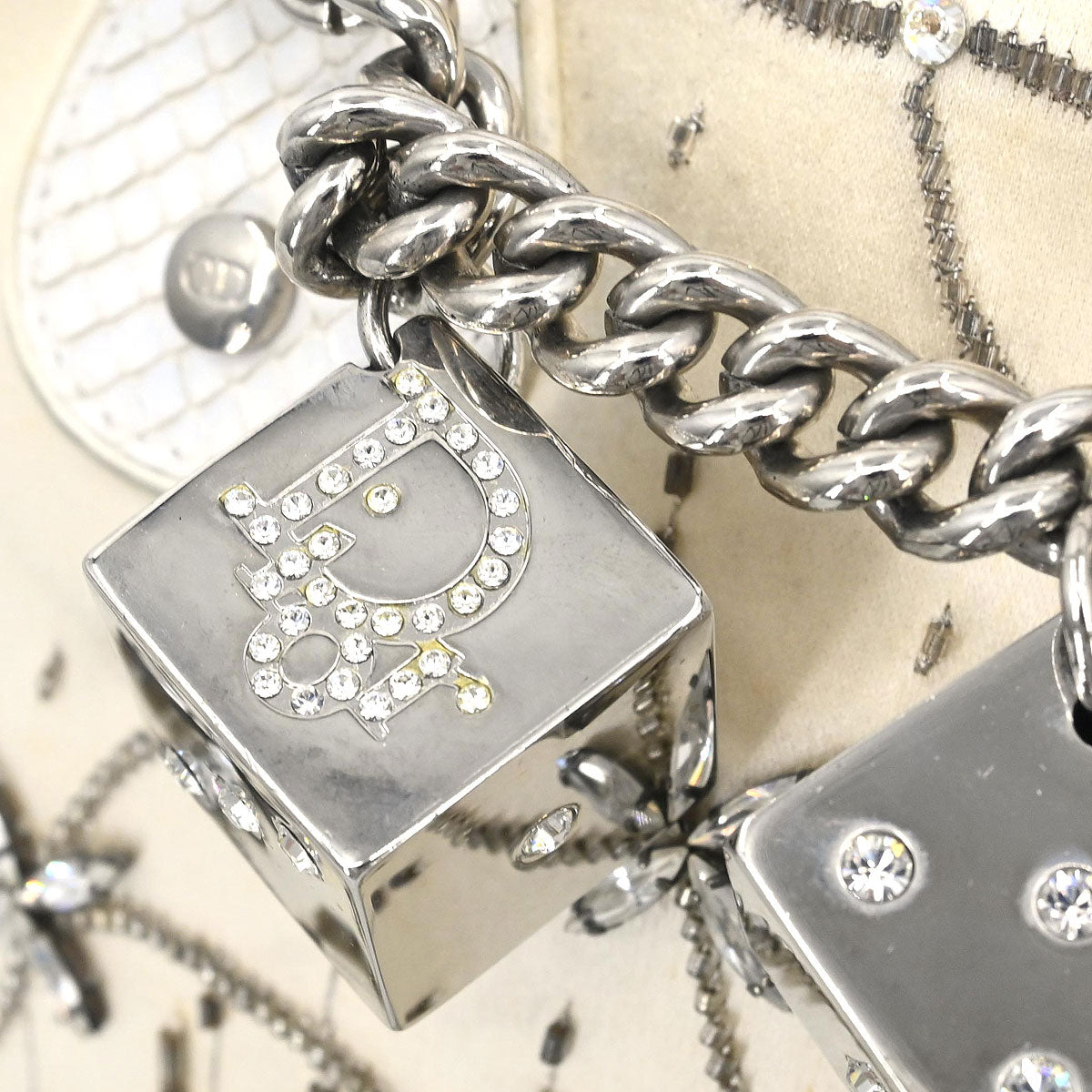 Christian Dior * White Python Gambler Dice Handbag