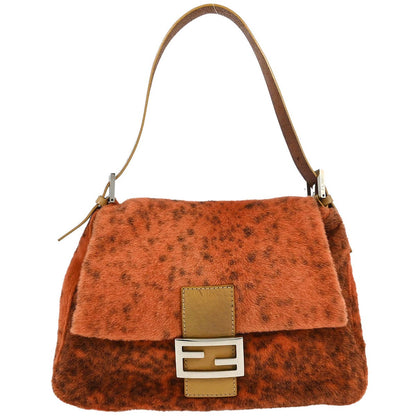 Fendi * Orange Pony Hair Mamma Baguette Handbag