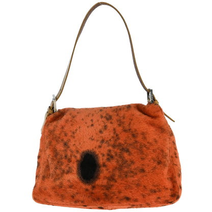 Fendi * Orange Pony Hair Mamma Baguette Handbag