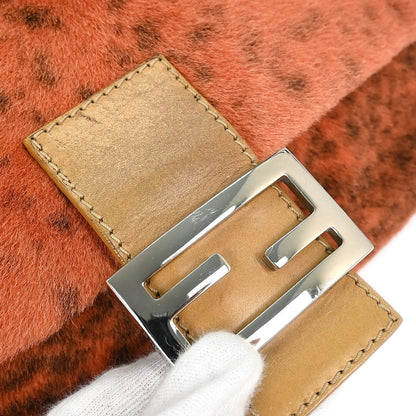 Fendi * Orange Pony Hair Mamma Baguette Handbag