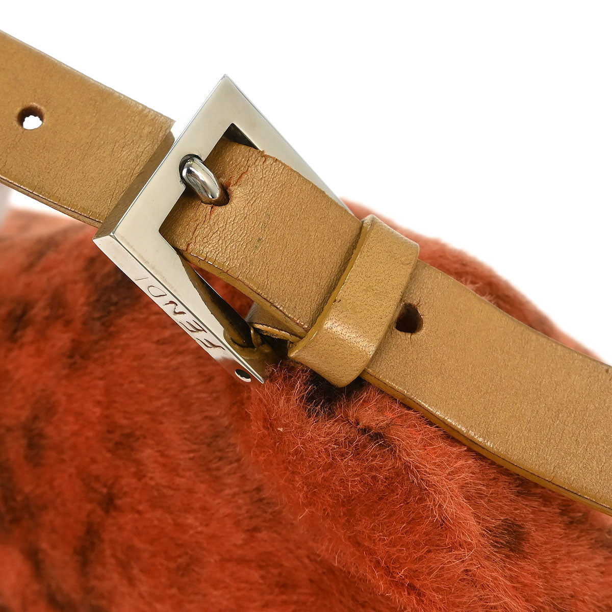 Fendi * Orange Pony Hair Mamma Baguette Handbag