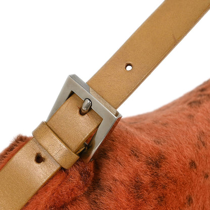 Fendi * Orange Pony Hair Mamma Baguette Handbag