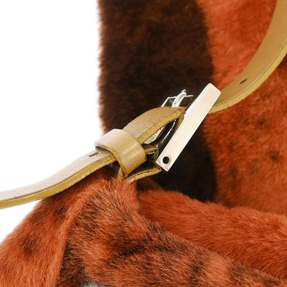 Fendi * Orange Pony Hair Mamma Baguette Handbag