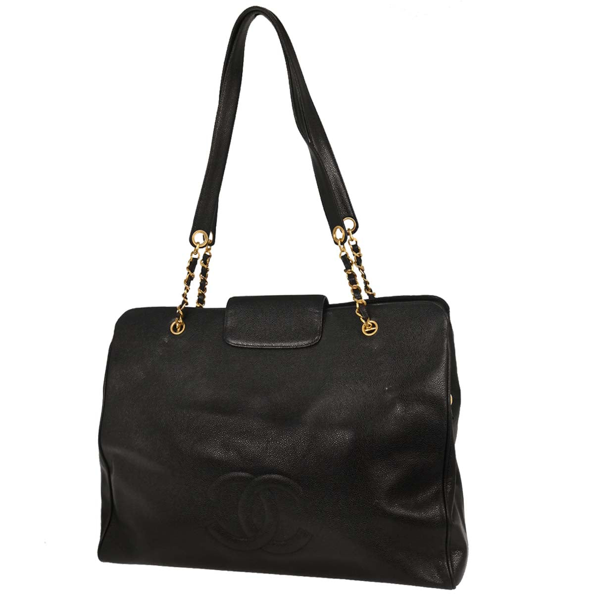 Chanel Black Caviar Supermodel Tote Shoulder Bag