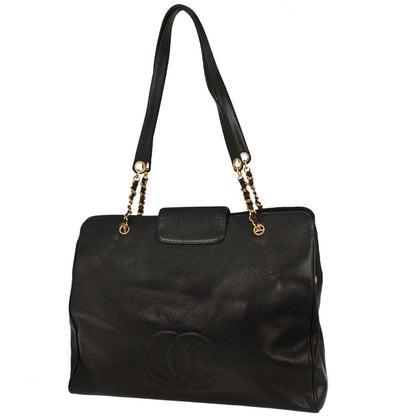 Chanel Black Caviar Supermodel Tote Shoulder Bag