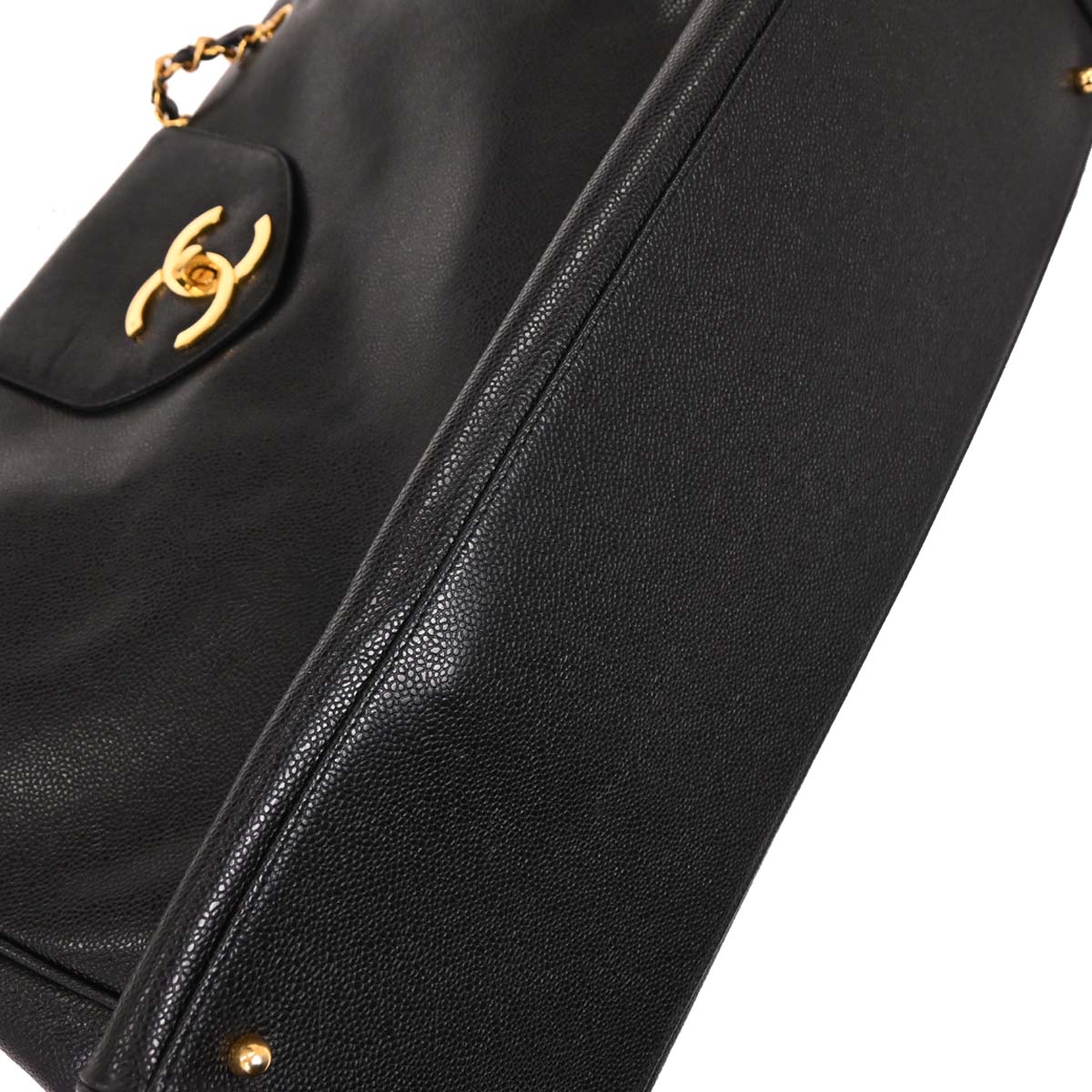 Chanel Black Caviar Supermodel Tote Shoulder Bag