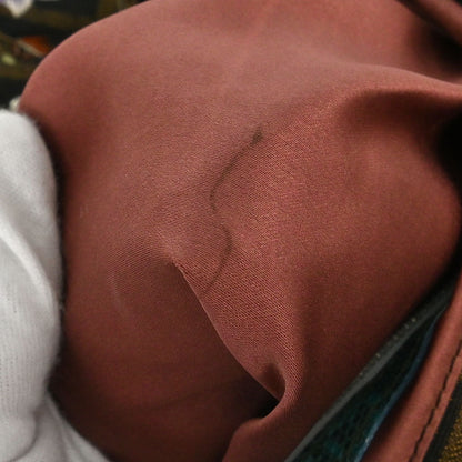 Fendi * Brown Blue Lizard Zucca Baguette Handbag