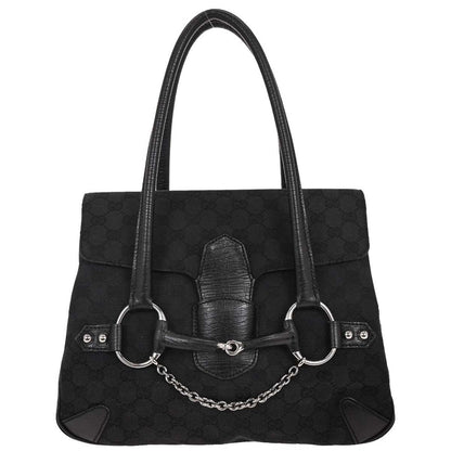Gucci Black GG Horsebit Handbag