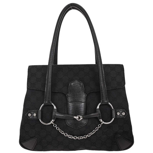 Gucci Black GG Horsebit Handbag