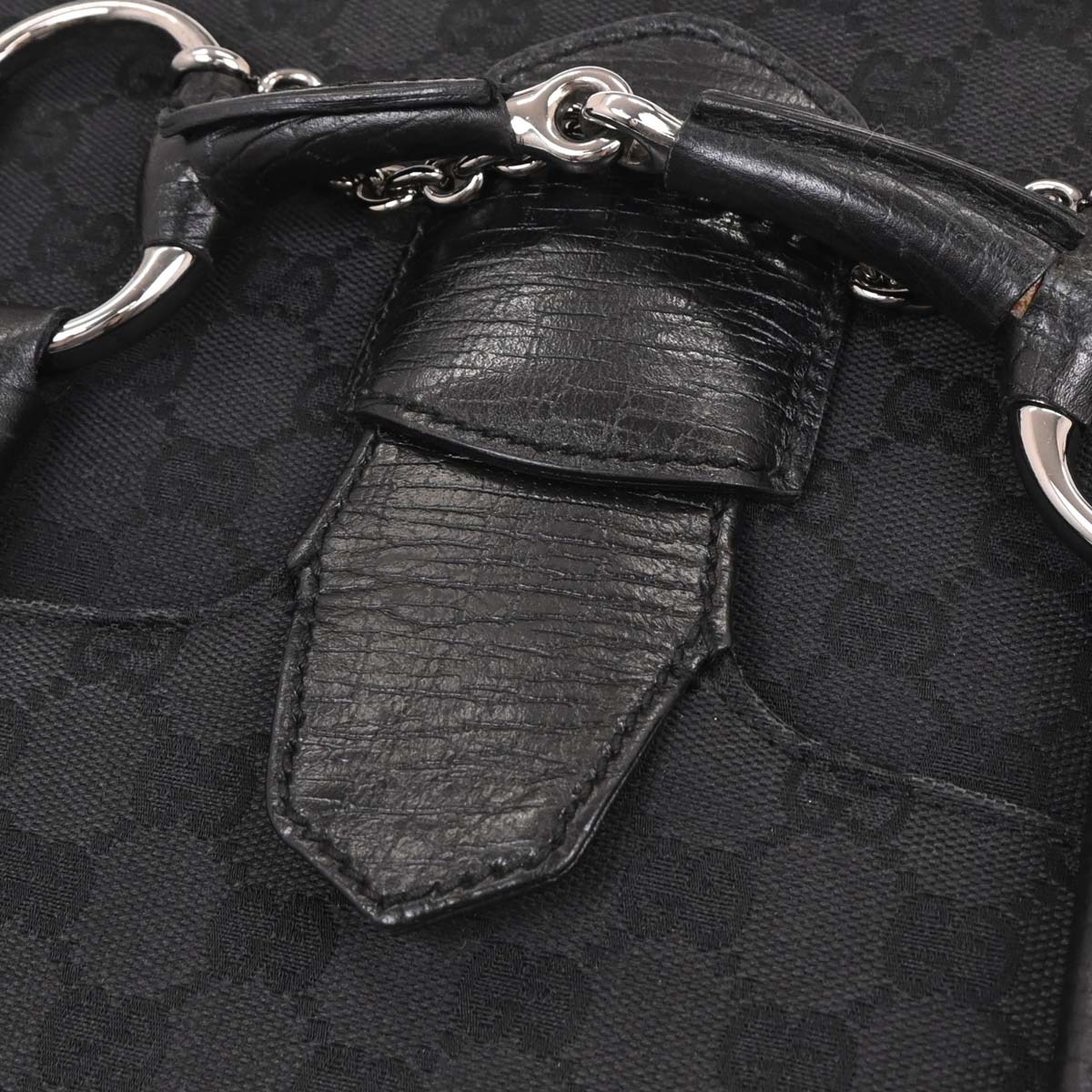 Gucci Black GG Horsebit Handbag