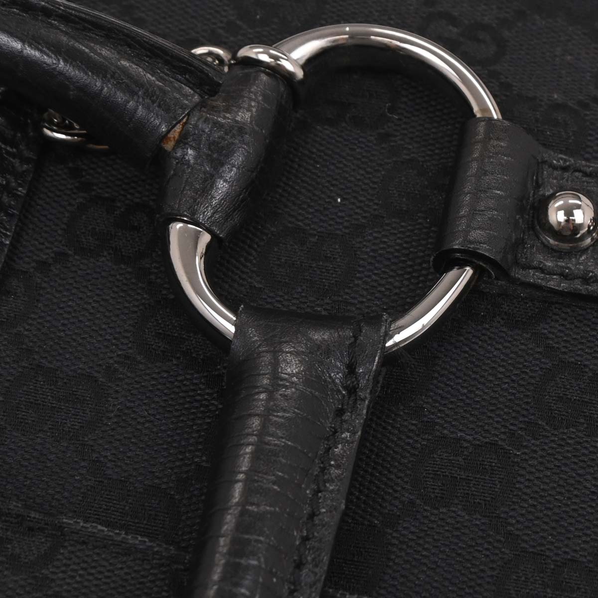 Gucci Black GG Horsebit Handbag