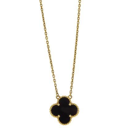 Van Cleef & Arpels Alhambra Pendant Necklace Onyx Au750