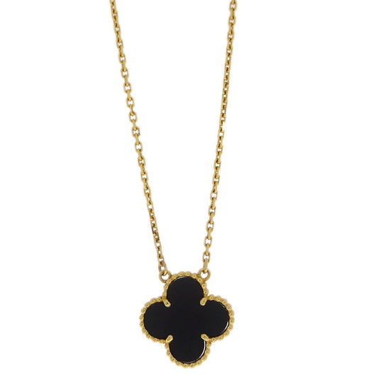 Van Cleef & Arpels Alhambra Pendant Necklace Onyx Au750