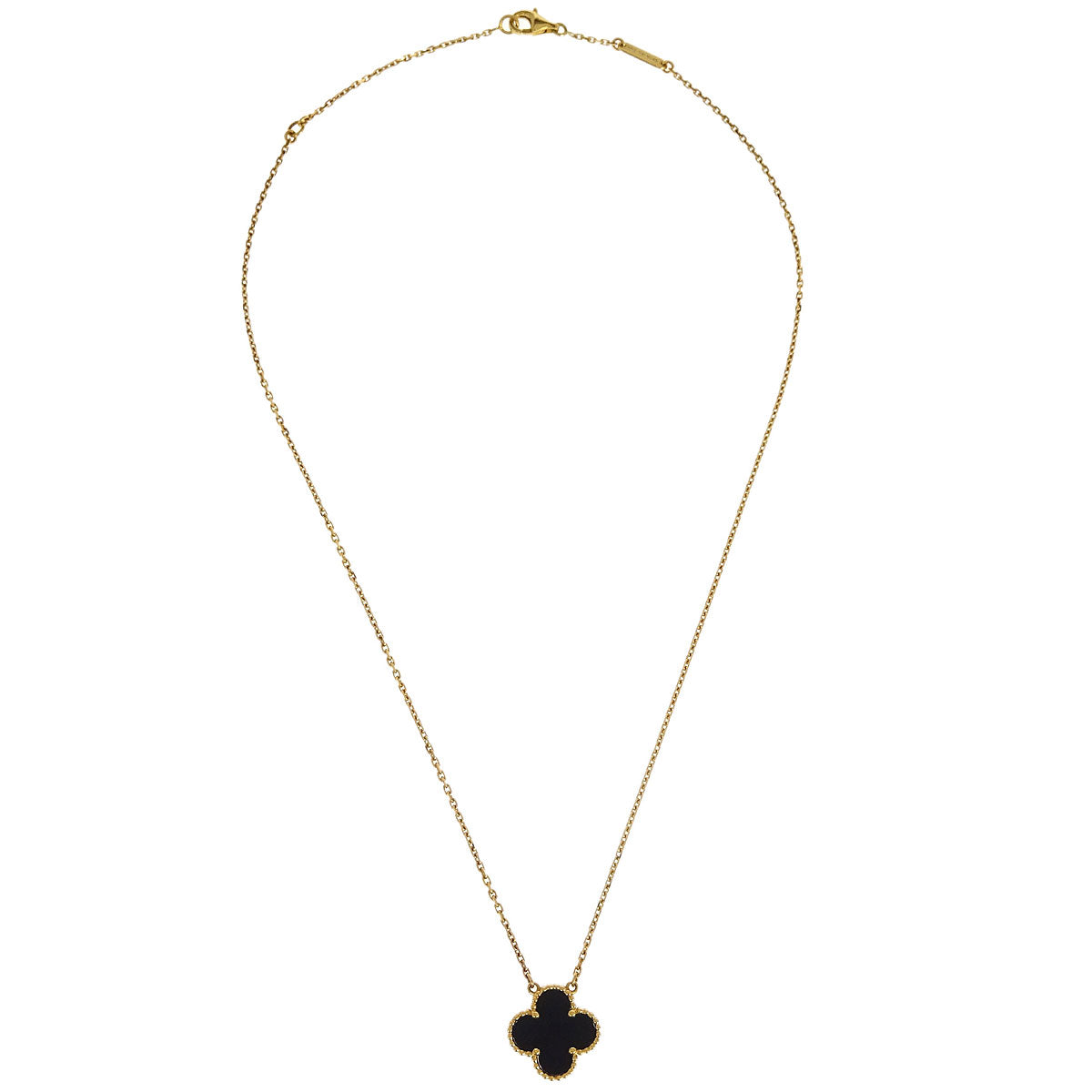 Van Cleef & Arpels Alhambra Pendant Necklace Onyx Au750