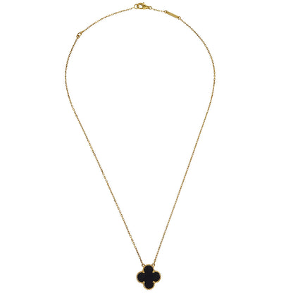 Van Cleef & Arpels Alhambra Pendant Necklace Onyx Au750