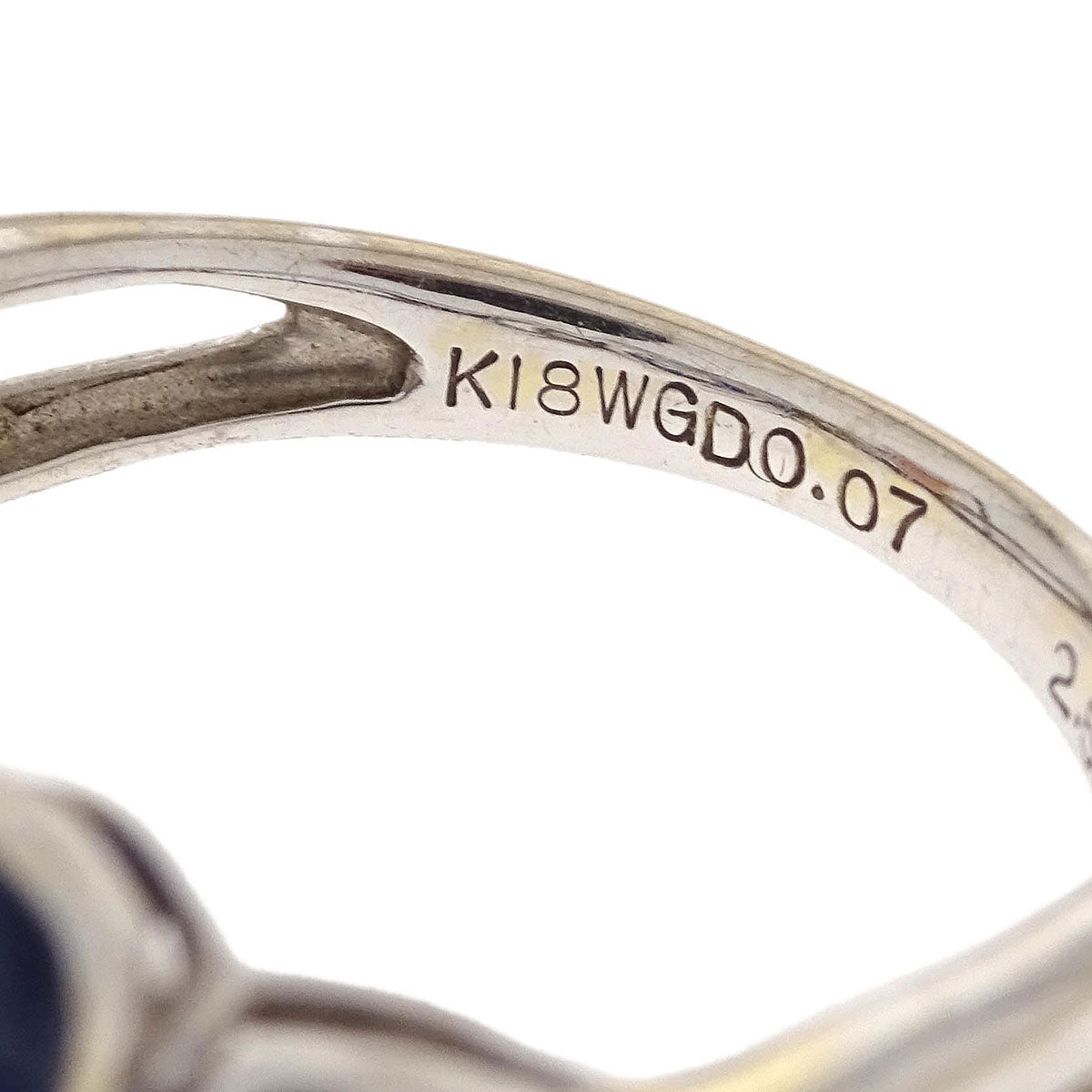 Ring 18KWG Silver Sapphire Diamond #52