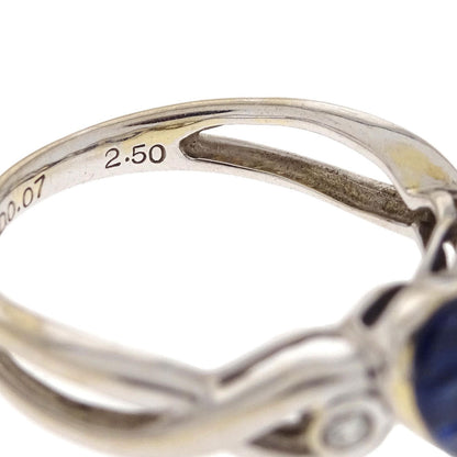 Ring 18KWG Silver Sapphire Diamond #52