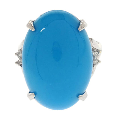 Ring 18KWG Silver Turquoise Diamond #51