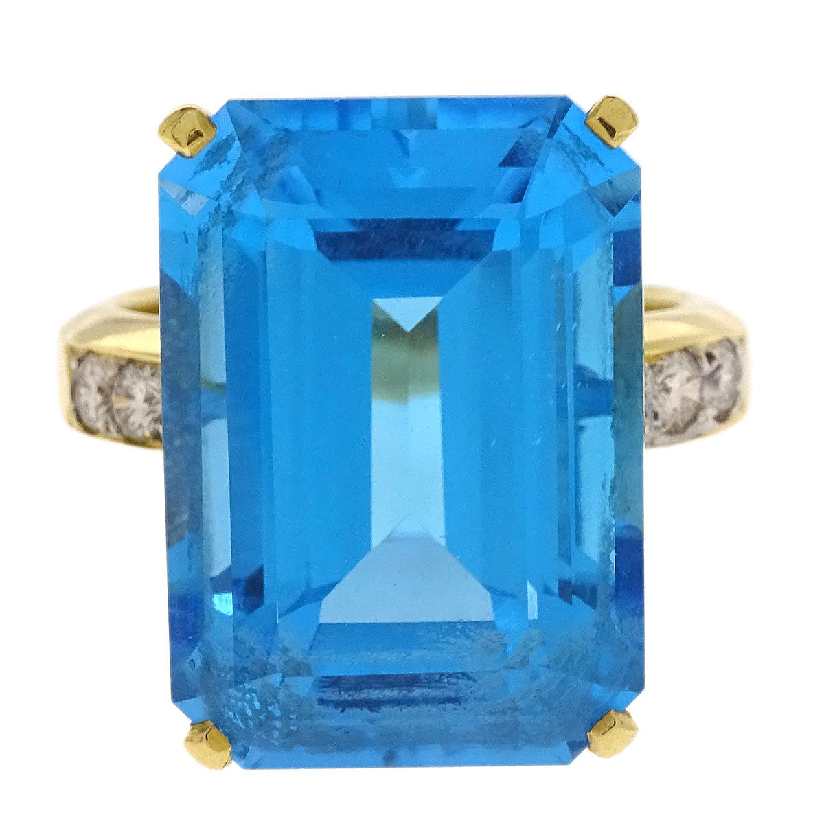 Ring 18K Gold Sapphire Diamond #53