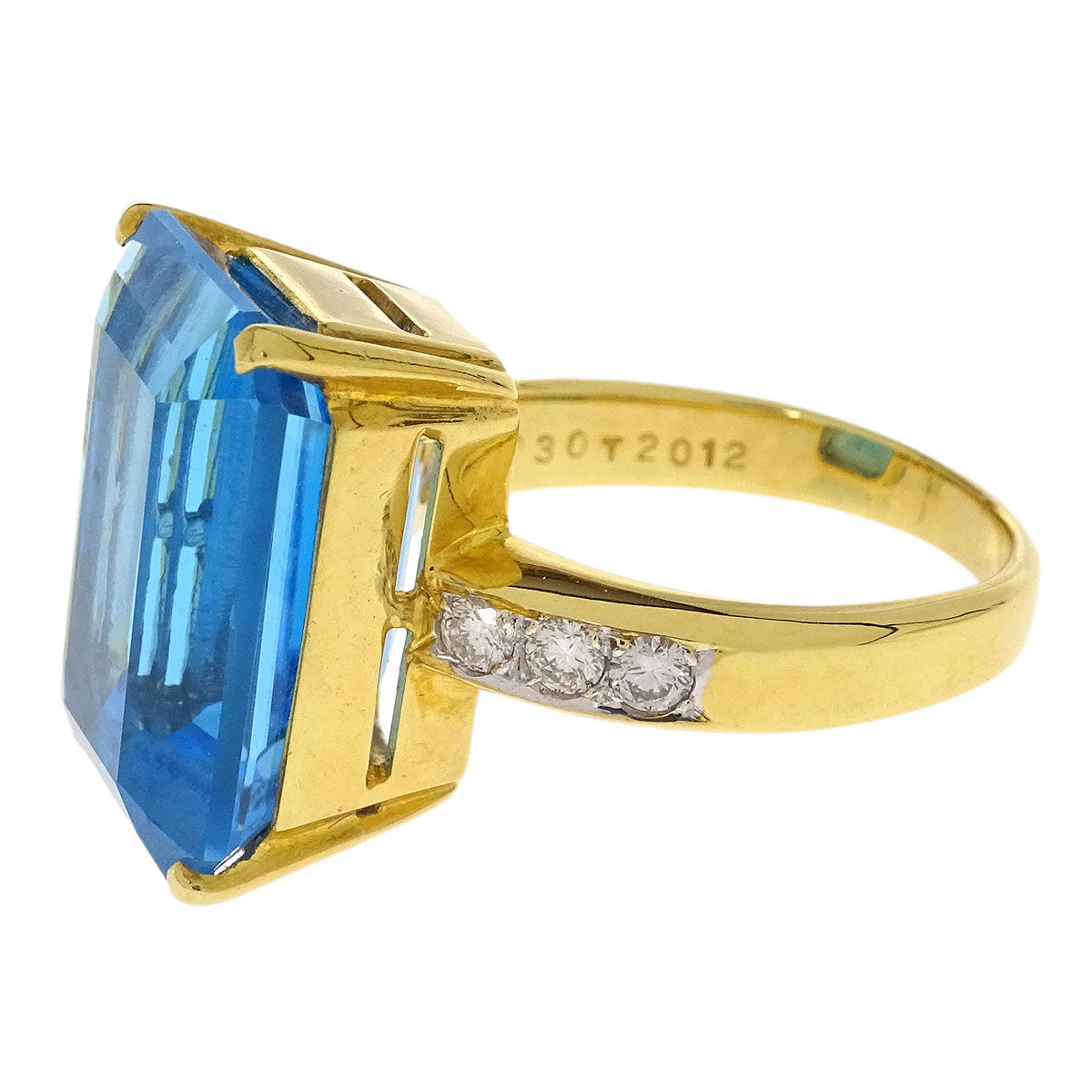 Ring 18K Gold Sapphire Diamond #53