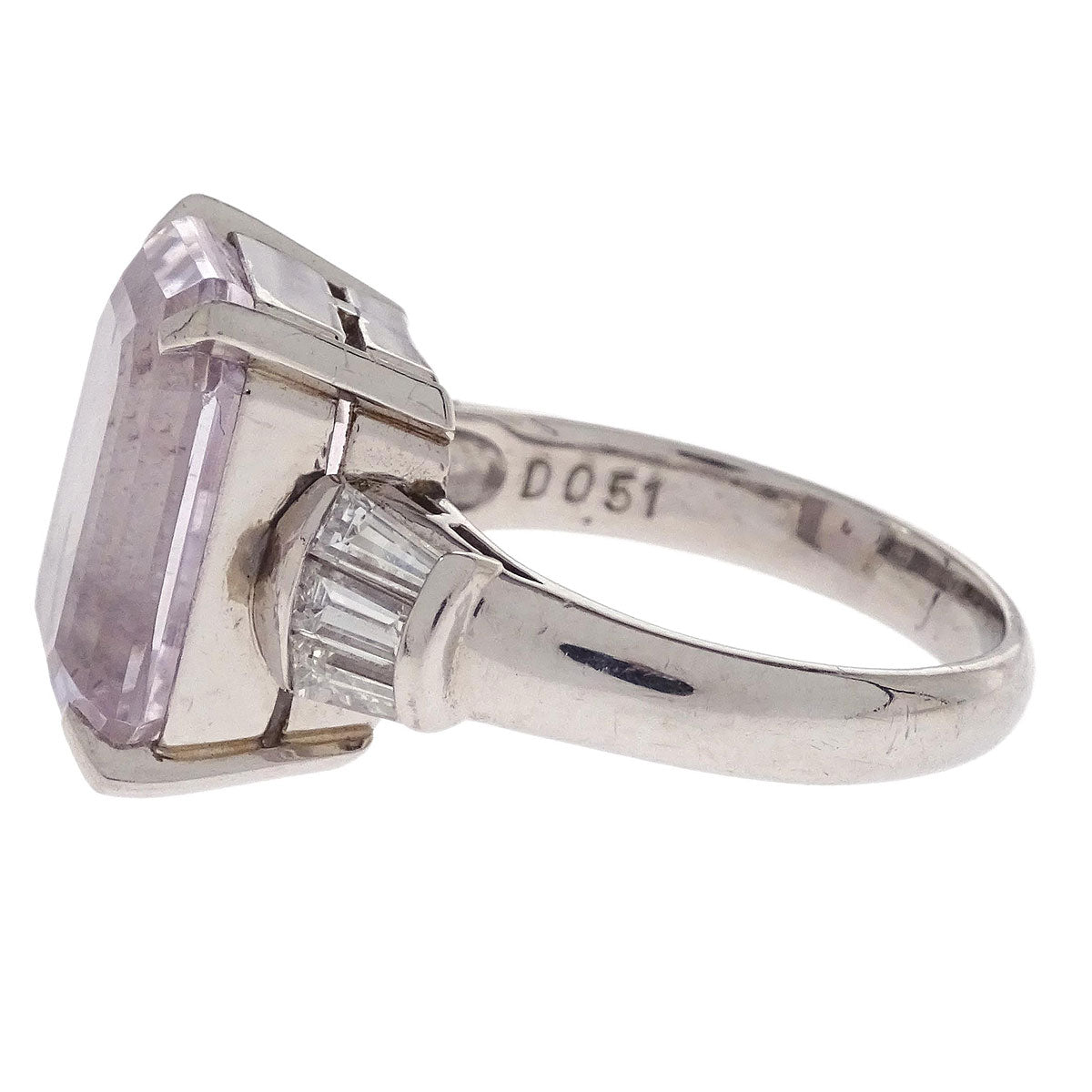 Ring Pt900 Silver Color Stone Diamond #52