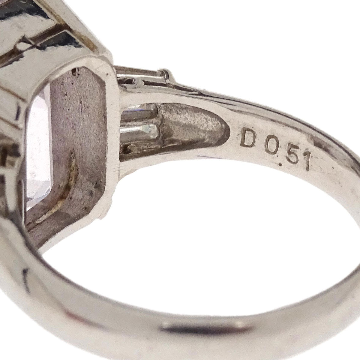 Ring Pt900 Silver Color Stone Diamond #52