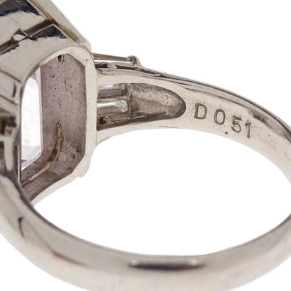 Ring Pt900 Silver Color Stone Diamond #52