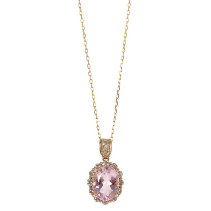 Pendant Necklace Morganite 18K Diamond Gold