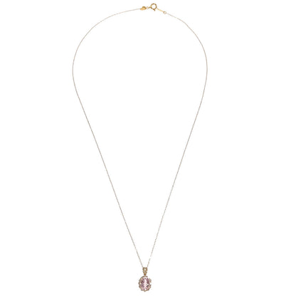 Pendant Necklace Morganite 18K Diamond Gold