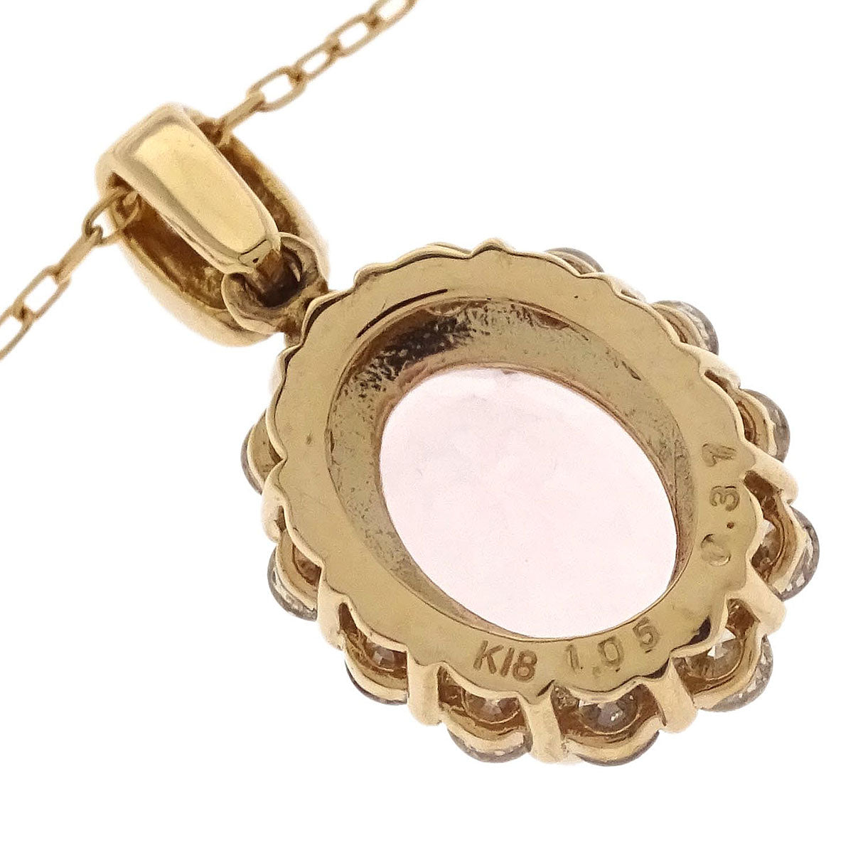 Pendant Necklace Morganite 18K Diamond Gold