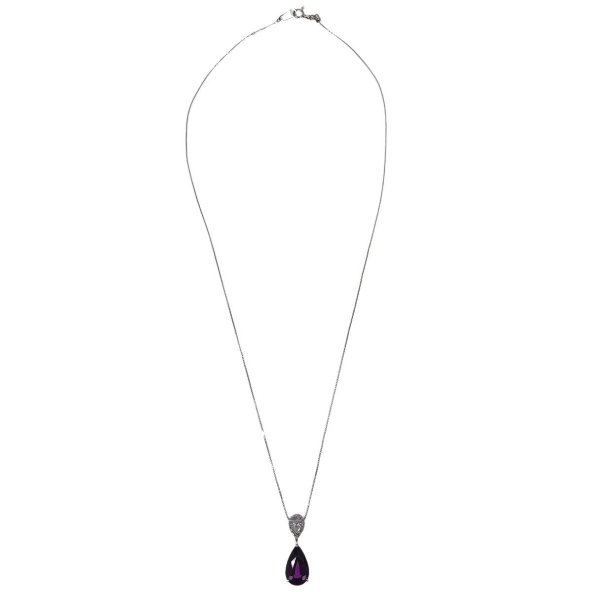 Pendant Necklace Pt900 Pt850 Color Stone Diamond Silver