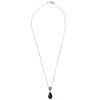 Pendant Necklace Pt900 Pt850 Color Stone Diamond Silver
