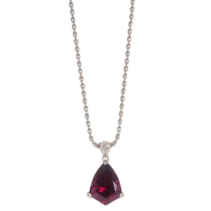 Pendant Necklace Pt900 Pt750 Ruby Diamond Silver