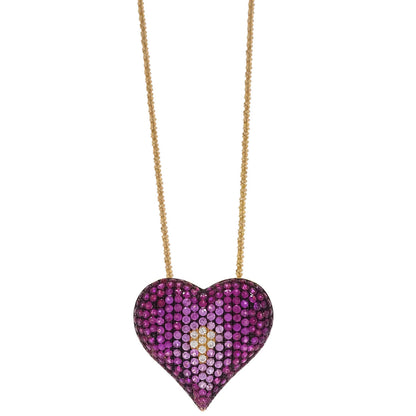 Pendant Necklace Ruby 18K Diamond Gold