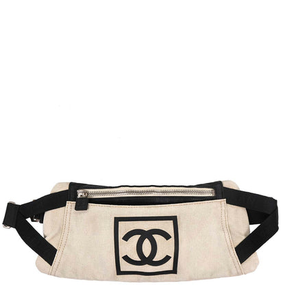 Chanel 2004-2005 White Canvas Sport Line Waist Bum Bag