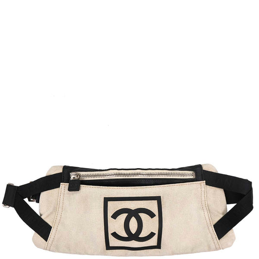 Chanel 2004-2005 White Canvas Sport Line Waist Bum Bag